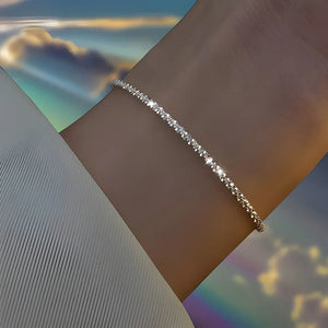 6 uds Pulseras de diamantes de imitación de Plata
