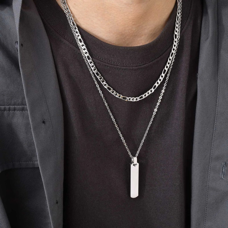Collar de cadena de cuerda trenzada de acero inoxidable