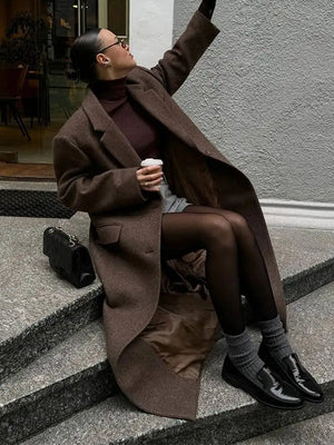 Abrigo Elegante para Mujer con Hombreras
