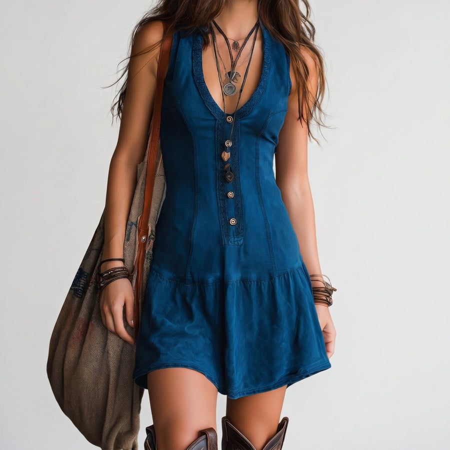 Brunetta | Vestido Corto Casual con Botones